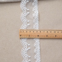 Dentelle en tulle de soie de lait double face simple de 5 cm de large, dentelle en maille brodée soluble dans l'eau pour la décoration de vêtements et de robes