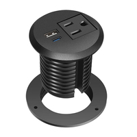 Oeillet rond personnalisé de 2 pouces Prise de courant américaine Prise de USB-C intelligente pour bureau Prise de courant de table avec USB-C