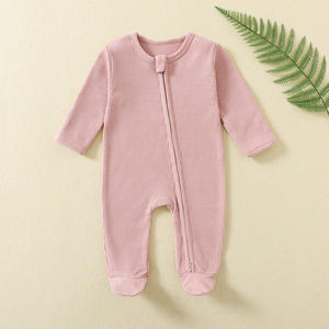 Combinaison pour bébé Automne/Hiver Combinaison de ramper pour nouveau-né à manches longues avec fermeture éclair en tissu gaufré en coton Unisexe <span class=keywords><strong>Pyjama</strong></span> - Product Image 2