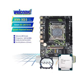 PANDL NUEVO C612 Chipset Combinación de escritorio Matx NVMe M2 WiFi6 Sata3.0 <span class=keywords><strong>DDR3</strong></span> <span class=keywords><strong>Ram</strong></span> Xeon E5 2673 V3 Combo 2673v3 X99 Kit de placa base - Product Image 1