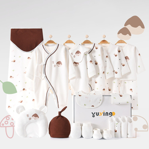 Set Regalo 20 Pezzi di Vestiti <span class=keywords><strong>per</strong></span> Neonati in Cotone, Scatola Regalo con Stampa Carina a Forma di Castagna <span class=keywords><strong>per</strong></span> Baby Shower, 0-12 Mesi con Accessori - Product Image 1
