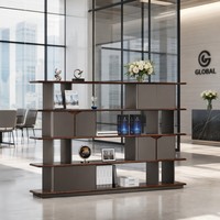 Meuble de rangement de luxe en bois grainé, finition cristal, étagère de présentation en MDF de qualité E1, mobilier moderne et minimaliste pour la maison