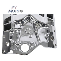 Collecteur d'admission Vortec en aluminium poli à profil bas, double plan, pour moteur Small Block Chevy SBC 1996-02 Vortec (L31) 262-400
