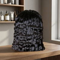 Extensions de cheveux naturels indiens Remy en vrac, ondulés, double trame, pointes pleines, noir naturel, toutes couleurs disponibles