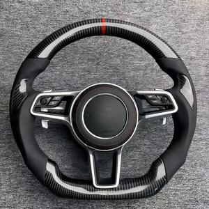 Volante de Fibra de Carbono con Doble Detalle Amarillo a <span class=keywords><strong>Precio</strong></span> de Fábrica, Compatible con Todos los Modelos de <span class=keywords><strong>Porsche</strong></span> <span class=keywords><strong>Cayenne</strong></span> 911 Panamera - Product Image 6