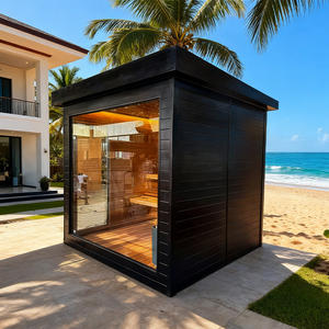 في الهواء الطلق 4 أشخاص جافة ورطبة غرفة ساونا بخار أقسام متعددة من حديقة الأرز الأحمر استخدام ساونا الأرز الأحمر - Product Image 1