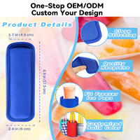 Support isotherme portable classique personnalisé en néoprène, entièrement imprimé par sublimation, coloré, promotionnel, pour bâtonnets glacés