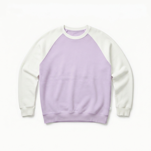 Pull à manches longues en coton 100% tricoté à col rond et manches raglan pour homme, couleur unie, coupe classique, vêtements décontractés pour l'automne - Product Image 1