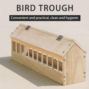 Fournitures pour oiseaux auge à pigeon transporteur pigeon boîte à nourriture en bois massif auge en bois alimentation anti-déversement grande auge à nourriture - Product Image 5