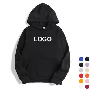 Pulls à capuche unisexes en molleton de polyester et coton pour le dropshipping et la vente en gros, personnalisables avec logo, noirs, unis et vierges, pour hommes - Product Image 2