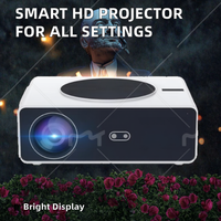 Projecteur LCD intelligent Android à haute luminosité avec résolution Full HD, objectif à mise au point automatique, lampe LED pour salle de classe, réunion, utilisation en extérieur