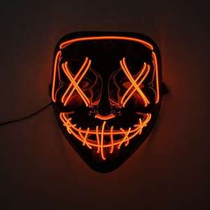 Máscara LED de Halloween transfronteriza Venta caliente Fiesta de disfraces Máscara de fantasma aterrador Luz fría Decoración brillante - Product Image 5