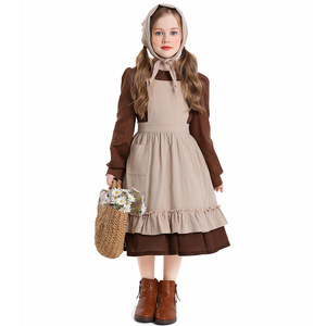 Girls Maid Cosplay Costume Servant Peasant Dress for Children's Day Stage Performance Farm Pastoral Carnival Party Outfit - Product Image 1