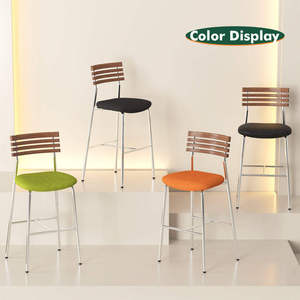 Silla de Bar Estilo Rústico Nórdico, Cromada, de Lujo, Clásica, Alta, para Barra de Cocina, Moderna, de <span class=keywords><strong>Madera</strong></span> y Terciopelo - Product Image 6