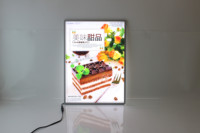 Özel Dikdörtgen LED Menü Panosu Desenli Ultra İnce Alüminyum Çerçeveli Temperli Cam Çevre Dostu Akrilik Reklam Işık Kutuları