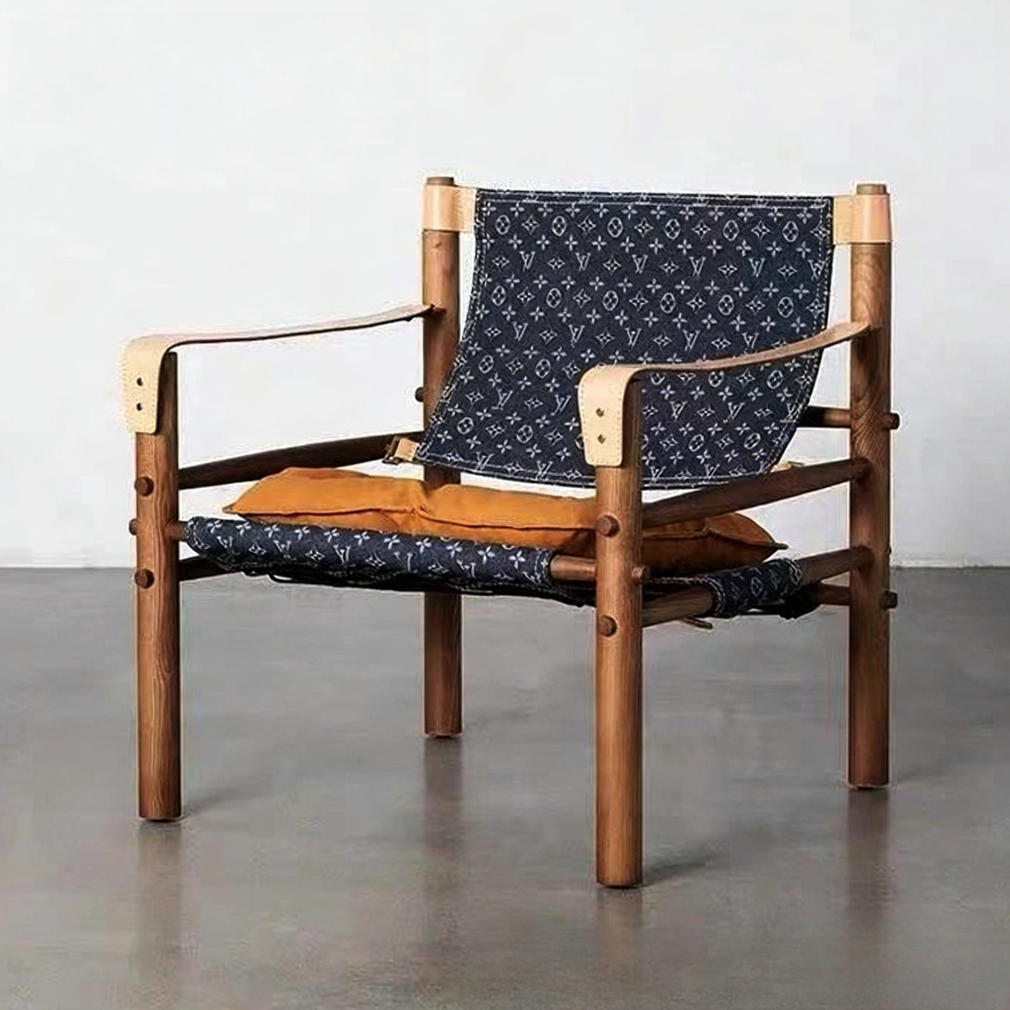 Fashionable blue+apricot armrest