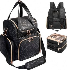 Sac à dos organisateur de vernis à ongles, échantillon gratuit, capacité de 70 flacons et une lampe à ongles, étuis et rangement pour outils de manucure, trousse de voyage pour ongles - Product Image 1