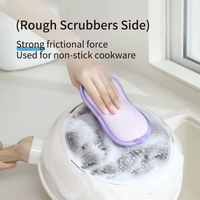 Éponge à vaisselle réutilisable en cellulose de polyester de qualité supérieure, double face, super absorbante, pour le nettoyage de la cuisine