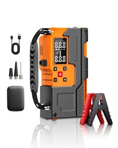 Compresor de Aire Portátil con Arrancador de Batería, Bomba de Aire con Manómetro Digital, Banco de Energía, Luz LED, Apagado Automático - Product Image 1