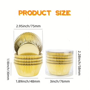 Aluminum Foil Cake Cups Round Oven Safe PE Coated Disposable Baking Molds For Cupcakes - Product Image 4