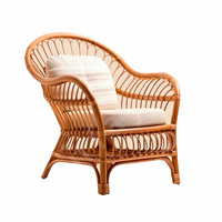 Wicker Hoop Fan Clue Chair Indoor Antique Vintage Papasan Chair Vintage Bamboo Venice Rattan Chairs
