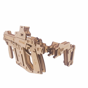 Juguetes Novedosos 2025 3D <span class=keywords><strong>Puzzle</strong></span> kit <span class=keywords><strong>Bug</strong></span> una pistola a mosca di sale in legno assemblare completamente Auto banda di gomma mitragliatrice - Product Image 6
