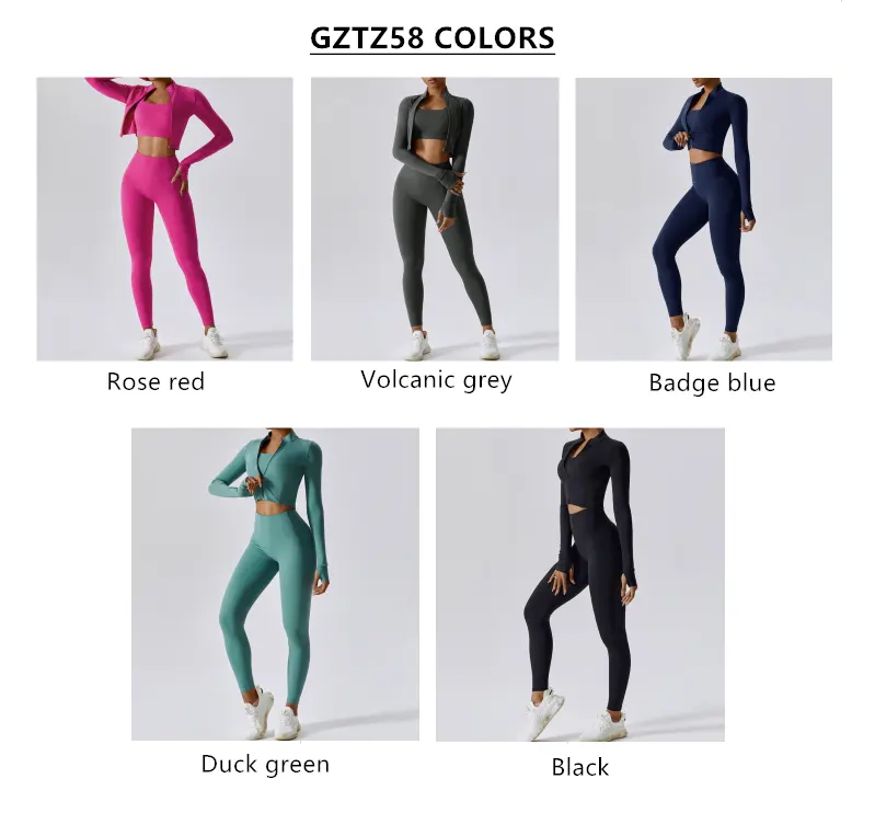 Conjunto de roupas de ginástica 3 pçs, logotipo personalizado, conjunto feminino de manga curta com zíper, sutiã e legging para esportes, yoga