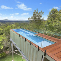 Piscine préfabriquée commerciale de 4,5 m en conteneur, solution de piscine à structure en acier pour hôtel, complexe hôtelier, villa