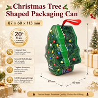 Boîtes d'emballage en métal personnalisées pour sapin de Noël, bonbons et chocolat Conteneur de cadeau de Noël élégant avec traitement personnalisé