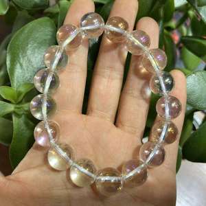 Bracelet en cristal naturel en gros, perles d'aura arc-en-ciel, quartz clair pour la fabrication de bijoux - Product Image 5