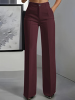 Vente directe usine : Nouveaux pantalons pour femmes, taille haute, coupe droite et large, confortables, pour le quotidien et les tenues décontractées