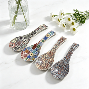 Cuchara de Cerámica con Mosaico Floral Español Personalizada, Recuerdo de Valencia, <span class=keywords><strong>Granada</strong></span>, Mandala, Talavera, Decoración Colgante de Viaje, Regalo - Product Image 4