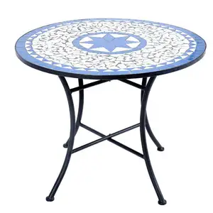 Mosaïque moderne, meuble de jardin d'extérieur, <span class=keywords><strong>Table</strong></span> <span class=keywords><strong>ronde</strong></span> en métal, Patio - Product Image 1