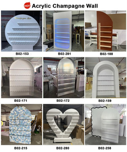 ZKAI Ensemble de supports à vin et de présentoirs à gâteaux en acrylique <span class=keywords><strong>pour</strong></span> mur de champagne de bienvenue, <span class=keywords><strong>pour</strong></span> la décoration d'événements et de fêtes - Product Image 4