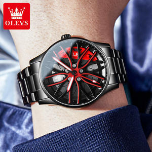   Reloj de pulsera de cuarzo para hombre 9937, nuevo diseño de moda, acero inoxidable, diseño único de rueda de coche. - Product Image 2