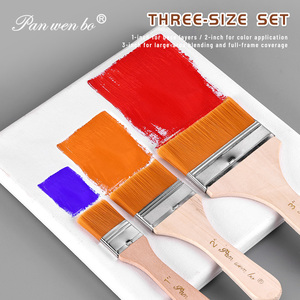 Panwenbo – Lot de 3 pinceaux à <span class=keywords><strong>vernis</strong></span> artistique, grands pinceaux plats en nylon pour artistes, ensemble de pinceaux pour peinture acrylique, huile, aquarelle, <span class=keywords><strong>vernis</strong></span> et toile - Product Image 5