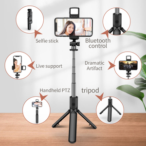 Venta al por mayor S03S Smartphone portátil LED Luz de relleno Selfie Stick <span class=keywords><strong>Viaje</strong></span> flexible con función de plegado para aplicación de cámara - Product Image 5