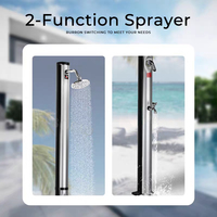 Douche solaire portable noire pour l'extérieur, piscine, famille, jardin, plage, douche extérieure en cascade