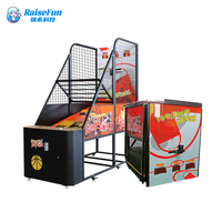 MuchFun Machine de jeu d'arcade de basketball de rue Crazy Hoop, pliable, pour adultes, d'intérieur, électronique, à monnayeur, avec tableau de scores LED, en métal