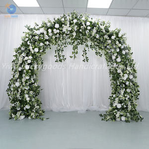 LFB1832 Luckygoods U Shape Green Leave White Rose Flower Artificial Flower Arch <span class=keywords><strong>pour</strong></span> la décoration de <span class=keywords><strong>mariage</strong></span> - Product Image 3