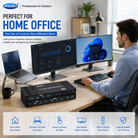 Hardrock 8K Dual HDMI 2.1 KVM Switch Profesional USB 3.0 Hub dengan Dua Komputer Berbagi Kontrol Keyboard dan Mouse Workstation