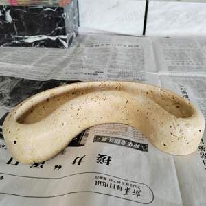 SH STONE vente en gros personnalisé marbre bijoux décoration travertin boucles d'oreilles collier bague bijoux présentoir anneau plat plateau - Product Image 2