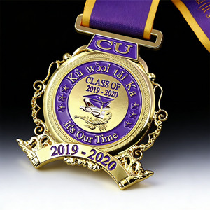 Medallas de Graduación Escolares de Aleación de Zinc Chapadas en Oro con Logotipo Personalizado, Medallas de Metal/Medallas de Recuerdo para Graduación Universitaria - Product Image 1