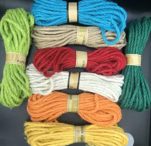 Kualitas Tinggi Warna-warni Rami Jute Rope Roll Jute Warna 10Mm Tali Hadiah Tali 10M Per Roll