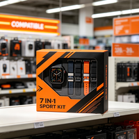 Boîte d'emballage en papier pour montre connectée 7-en-1, orange vif classique, avec couvercle à fenêtre en PVC, base et boîte cadeau – Vente en gros