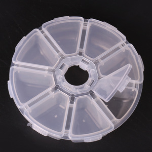 Round Plastic <b>Storage</b> <b>Box</b> 8 Compartments With <b>Lid</b> For Tools Desk Organizing <b>Small</b> Parts - Product Image 1
