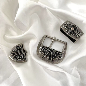 Set di Tre Pezzi con Fibbia per Cintura in Metallo alla Moda per Uomo, Personalizzabile con Logo, Vendita all'Ingrosso - Product Image 2