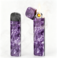 Briquet Électrique Portable Classique Personnalisé OEM ODM avec Logo, Accessoires Fumeurs, Batterie Rechargeable USB Type-C, Arc-en-ciel, Guangdong