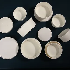 一次性纸沙拉碗圆形外卖盒可生物降解餐厅食品容器