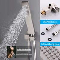 Ensemble mélangeur encastré de système de douche de pluie de salle de bains en bronze huilé de 16 pouces avec la douche de pluie aérienne